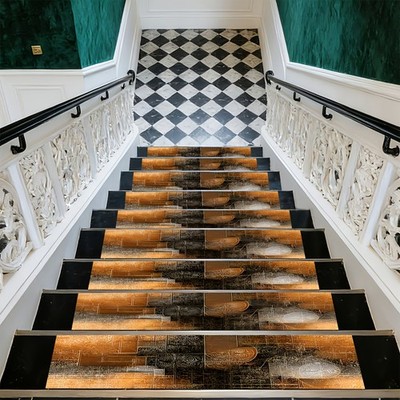 Geometric Patterned Stair Mats, Soft And Durable, Machine Washable And Easy to