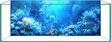 Aquarium Background Film, Static Cling, Glue-Free, Blue Ocean 11.8"H 23.6"W  No