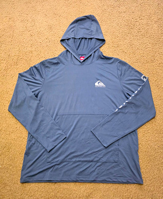 Quiksilver Men's Gray Pullover Hoodie XL Long Sleeve Polyester Knit Logo
