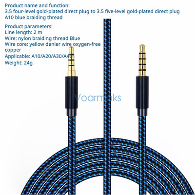 Audio Cable for Logitech Astro A10 A20 A30 A40 Headphone