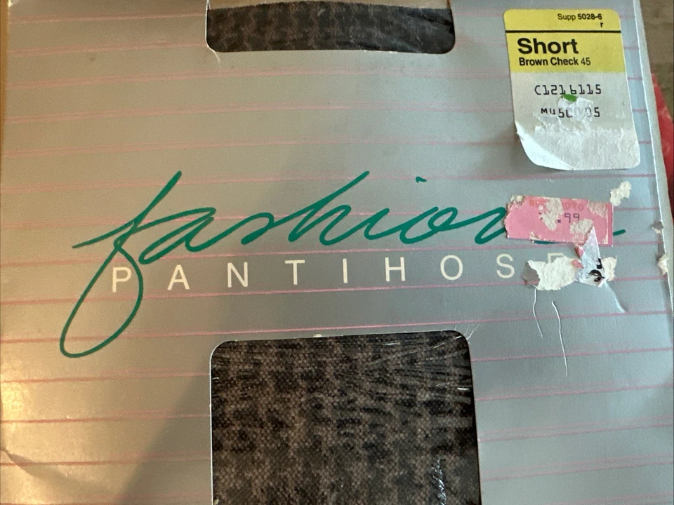 Pantimedias de Moda JCPenney NOS Marrón Cuadros Talla Corta Foto 3 de 4