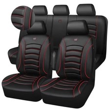 3D Foam PU Leather Car Seat Covers, Universal Full Sets Black Red Full Sets