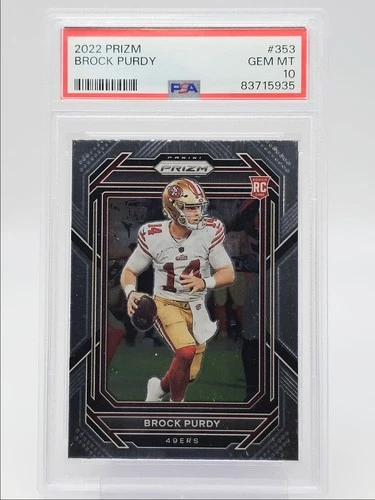 BROCK PURDY 2022 PANINI PRIZM ROOKIE FOOTBALL 49ERS RC PSA 10 Q0004