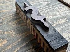 Antique Letterpress WOOD TYPE Printing Block - Cent Symbol