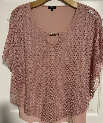 Onyx Apparel Women s Rose Tank with Lace Overlay Top 3X