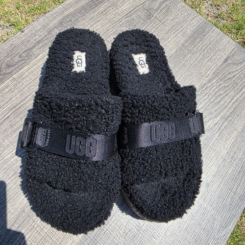 UGG Women's Fluffita Platform Sheepskin Slipper Slides Single Strap 1113475 - Picture 8 of 12