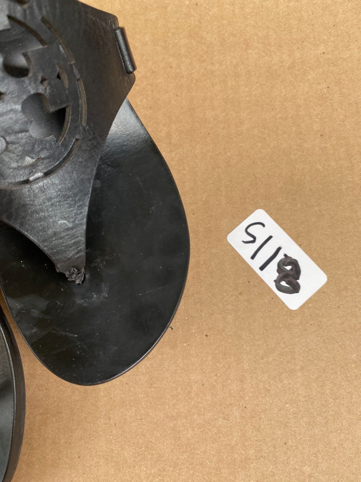 Tory Burch Black Zoey Wedge Sandals Size 6 Leather Ankle Strap Quiet Luxury thumbnail 10