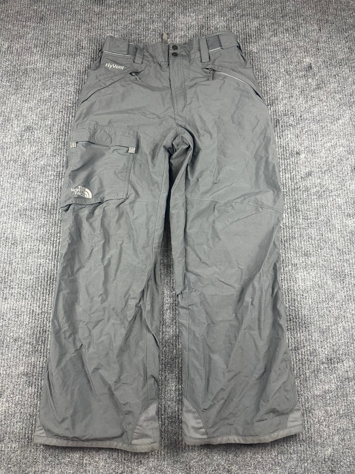 North Face Snow Pants Mens Medium Gray Hyvent Insulated Waterproof Ski Out 32x32