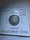 1875-cc SEATED LIBERTY DIME EXCELLENT CONDITION NICE PATINA