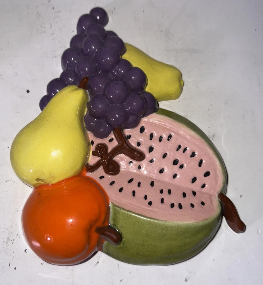 Винтажный керамический фрукты и овощи лот из 5 кухонный настенный подвесной декор 7-8 дюймов - Изображение 3 из 4