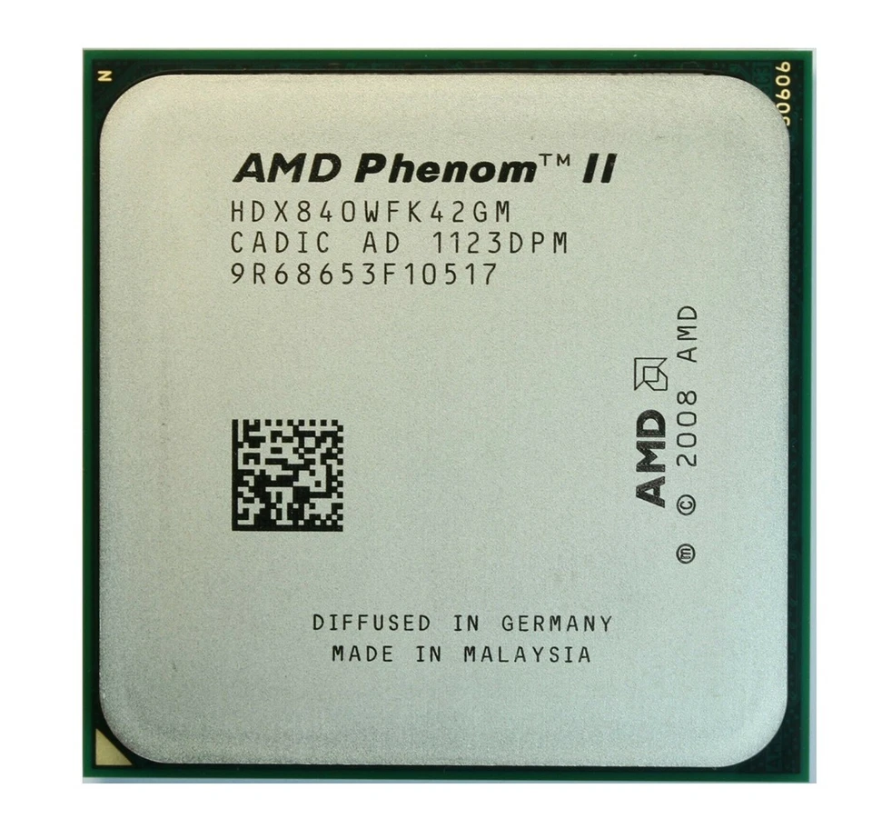 AMD Phenom II X4 840 HDX840WFK42GM 4Core 3.2 GHz 95W Socket AM3 CPU Processors - Image 3 of 4