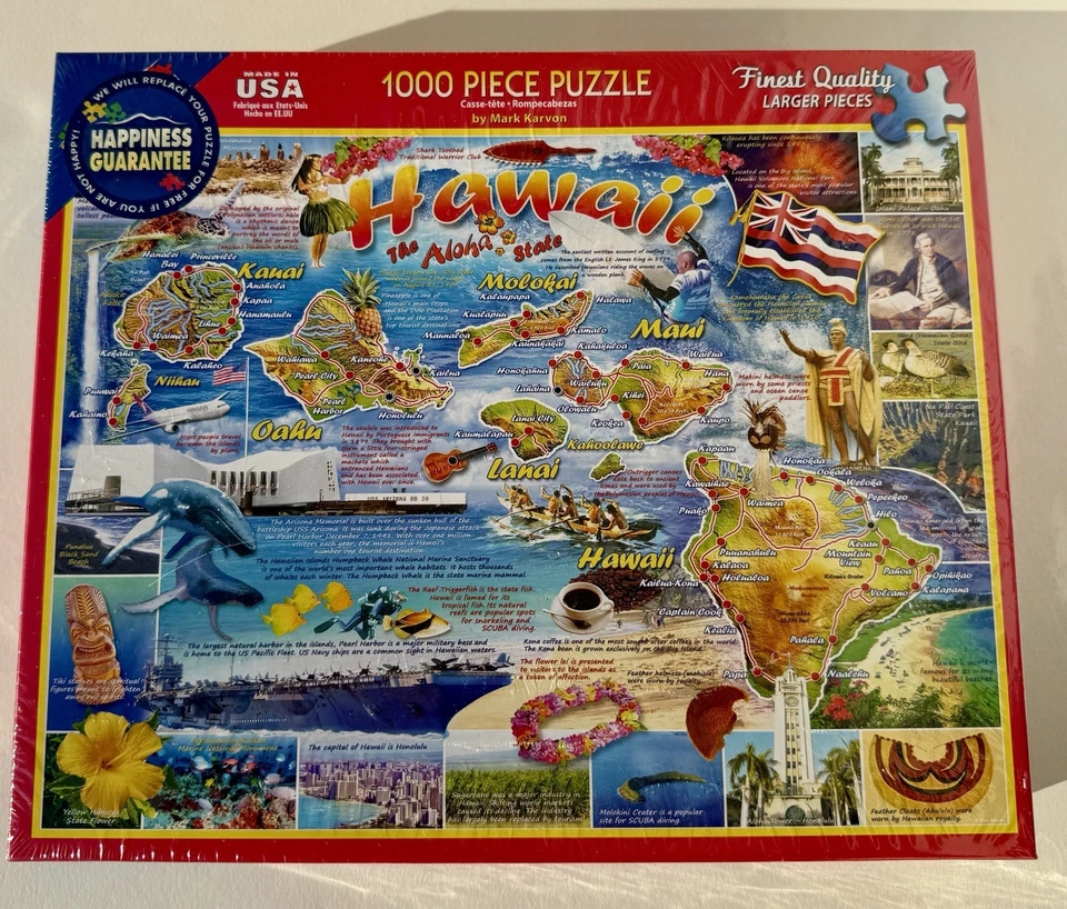 Hawaii The Aloha State by Mark Karvon 1000 Piece Puzzle Sealed White Mountain - Image 3 of 4