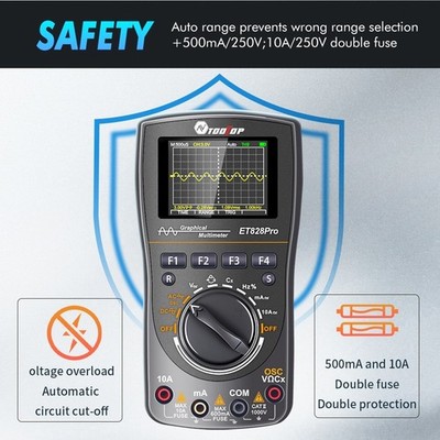 TOOLTOP ET828Pro Digital   10MHz 50Msps 2-IN-1 Waveform 2.4'' Screen #qm
