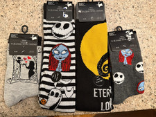 LOT OF 4 Disney's Nightmare Before Christmas Women's Socks Size 4-10 Halloween