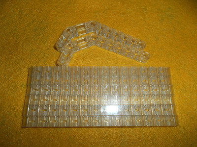 LEGO Technic LIFTARM Trans-Clear 1x15 32278 (6) and Double Bent 32009 (2) - 8pcs