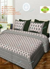Floral Printed Home Decor Cotton Double Bed Sheet With 2 Pillow Cover 90x108