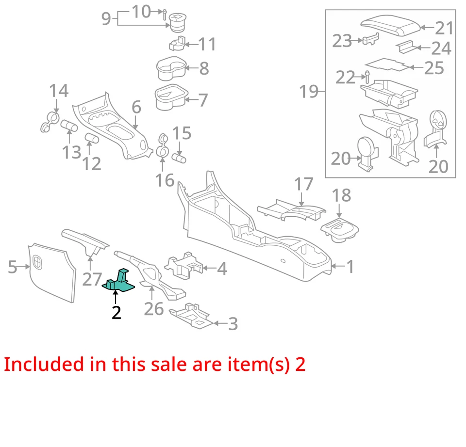Chevrolet Pontiac Cobalt G5 2005-2010 soporte ASM F/FLR FRT CNSL 25845929 NUEVO Foto 2 de 3