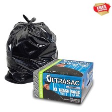 Heavy Duty 45 Gallon Trash Bags Huge 50 Count/w Ties - 1.8 MIL - 38" x 45" - ...