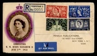 DR WHO 1953 GB FDC QEII CORONATION COMBO REGISTERED HAMPSTEAD R67036