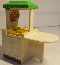 Vintage Little Tikes Market Stand Kitchen Playset Island Green Roof Yellow Range