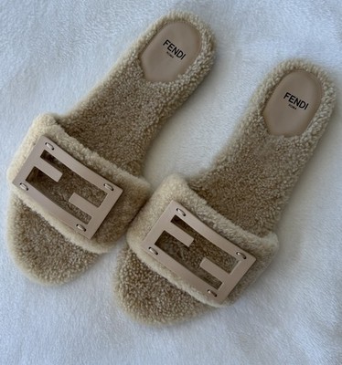 NEW FENDI SLIDES SANDAL FLATS SIZE 39 Fit For 9US