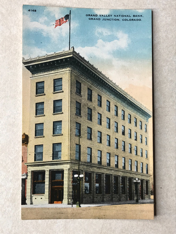 P707 Vintage Postcard Grand Valley National Bank Grand Junction Colorado CO