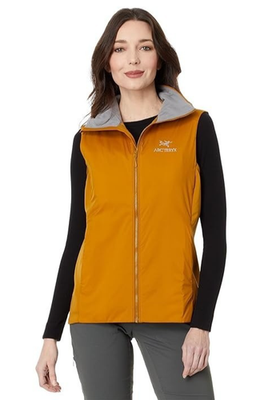 Arc'teryx Atom Vest Womens S Taupe Full Zip Stand Up Collar Hand