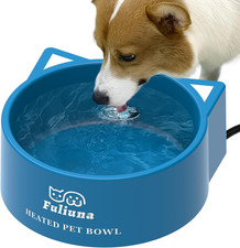 Heated Water Bowl for Outdoor Dog  Cat, Large Heated Dog Bowl Provides Drinkabl