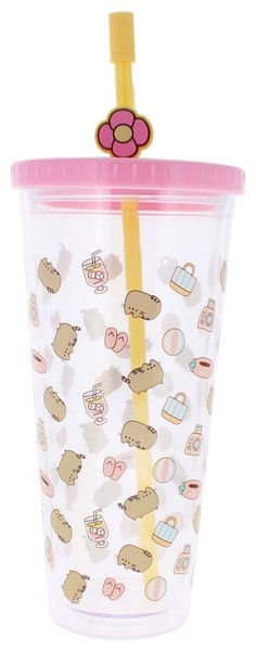 Pusheen Trinkbecher Mit Strohhalm 700 Ml Daumen Hoch-image