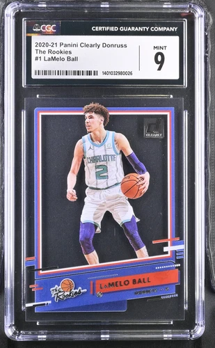 LaMelo Ball RC Charlotte Hornets NBA 2020 Clearly Donruss The Rookies CGC Mt 9