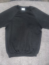 Vintage Lee Raglan Crewneck Sweatshirt Large Black Y2k USA Made Blank Streetwear