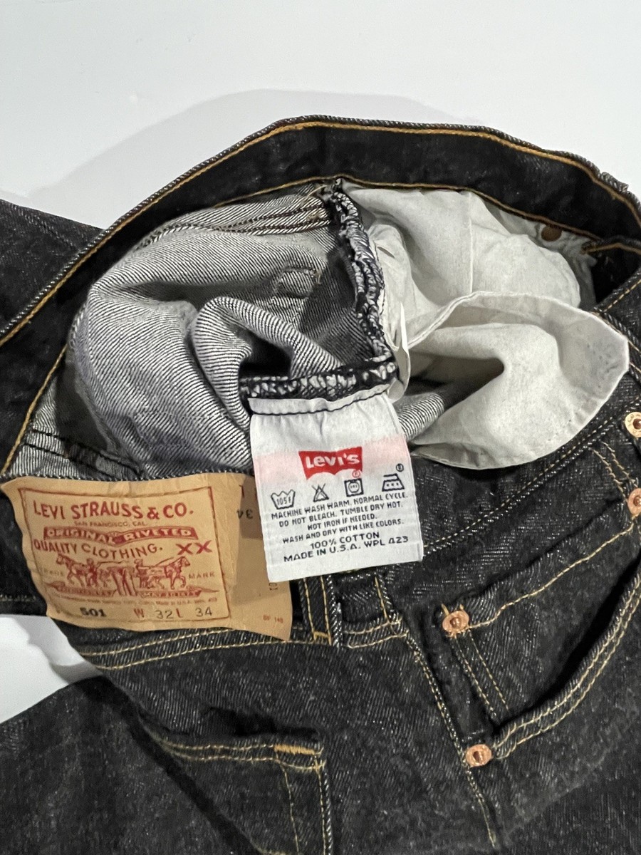 Vintage Levi's 501 32x34 80s 90s Black Jeans Deadstock XX NWT USA