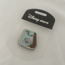 Rare! DISNEY STORE UK EEYORE on a swing PIN BADGE early 2000s