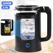 Quiet Electric Kettle, 2 Liter Quiet Fast Glass Kettle With LED Easy Clean 1500W