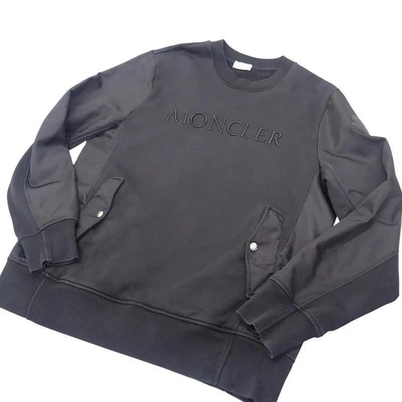 MONCLER Sweatshirt Size L Black Cotton Nylon Men's ISY thumbnail 5