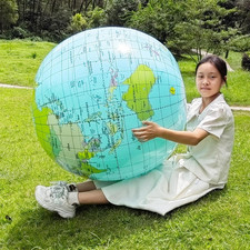 -36 Inch Giant Geographic Globe, Inflatable Globe, PVC Educational Game World Ma