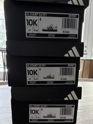 Empty box adidas VL Court 3.0 CF I Unisex Kids Sneakers White Black US 10K