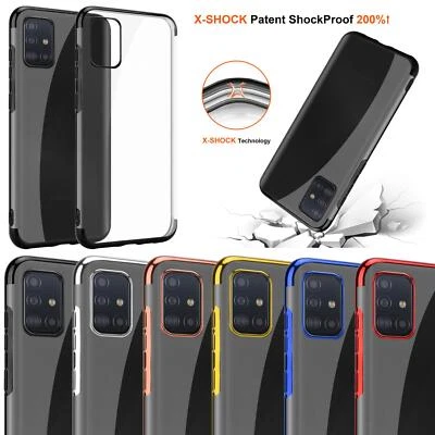 Coque Métallique Électroplaquée En Silicone Transparent Pour Samsung Galaxy - Photo 1/4