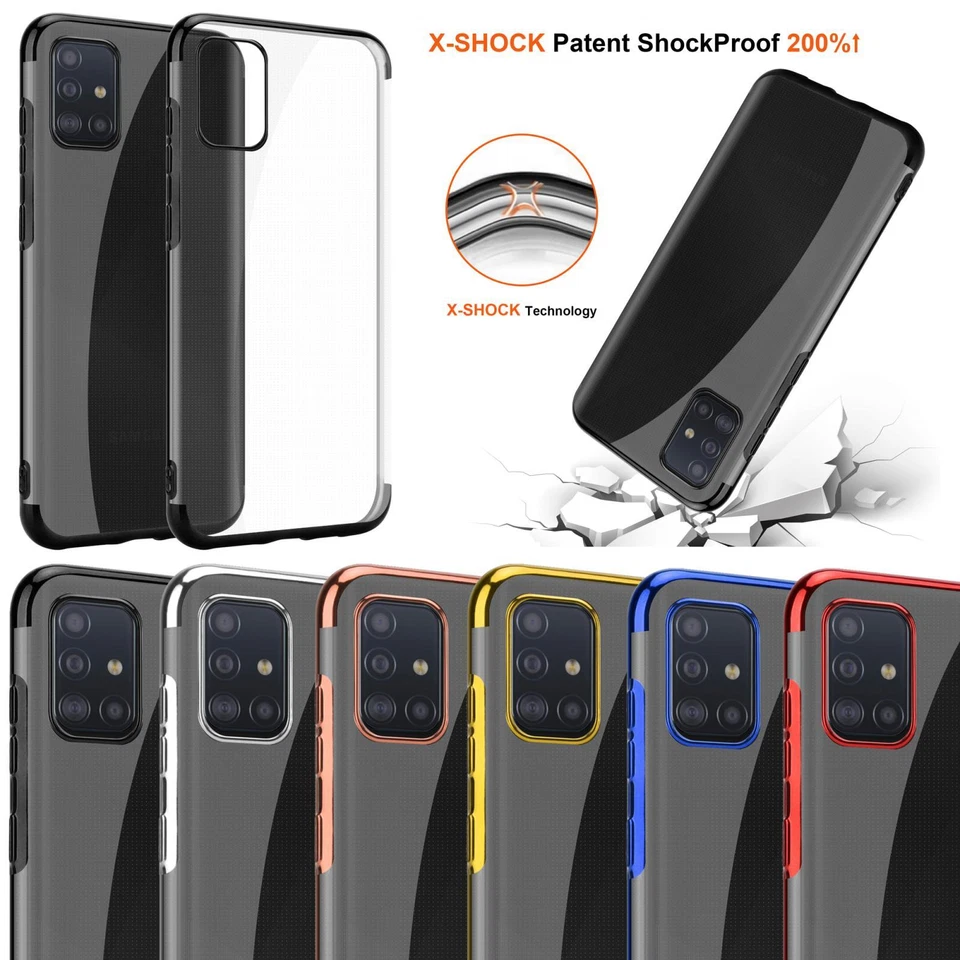Pour Samsung Galaxy A51 A71 S10 Lite S20 Plus Ultra Métallique Clair TPU Etui - Photo 1/4