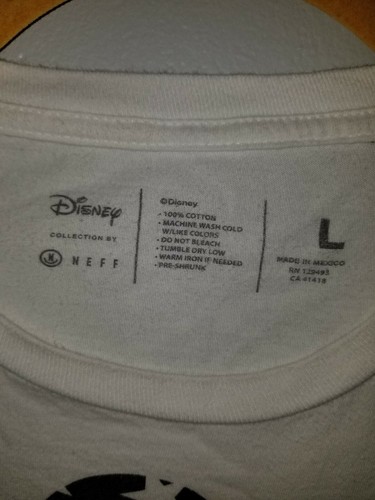 Men's Size L Large DISNEY x Neff Mickey Mouse T Shirt White 100% Cotton - Picture 4 of 5
