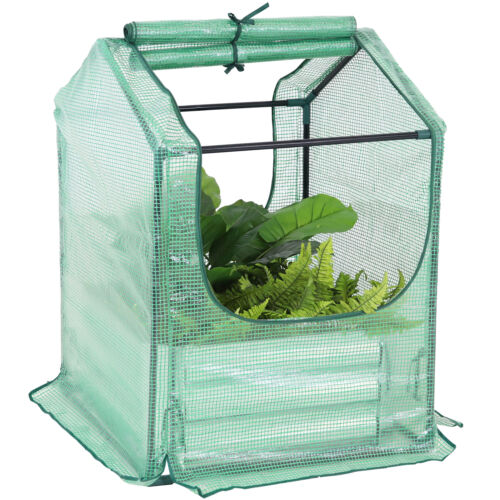 Galvanized Steel Raised Bed with Greenhouse - Green - 2 ft x 2 ft by Sunnydaze