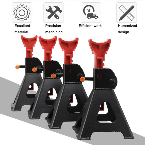 Soportes de eje de 3 toneladas 4 piezas gato de piso capacidad de elevación soporte resistente coche caravana - Imagen 14 de 24