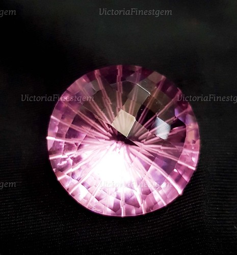 62 Ct Pink Quartz Round Checkerboard Faceted Cut Loose Gemstone - Picture 2 of 6