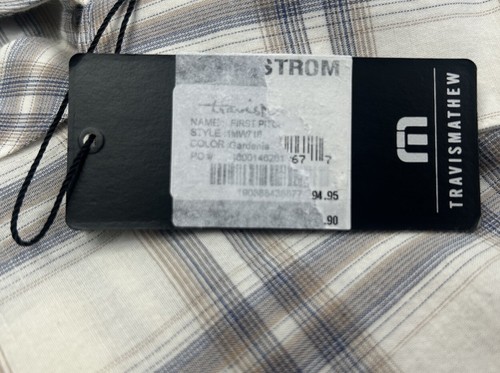 Travis Mathew Men's Shirt XL First Pitch Plaid Stretch Short Sleeve Gardenia $98 - Picture 4 of 8