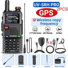 US 5RH PRO GPS WALKIE TALKIE MULTI BAND RECHARGEABLE TWO WAY RADIO 771 MIC CABLE