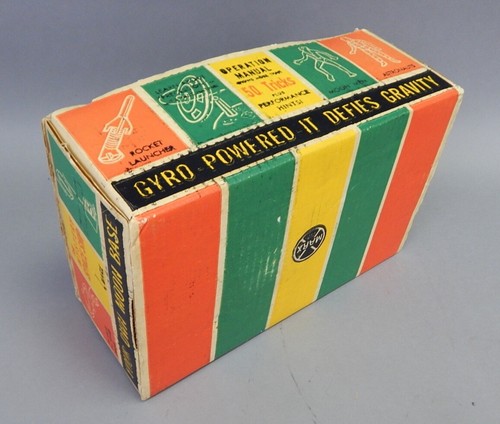 Giocattolo giroscopio alieni vintage 1962 Marx MYSTERY SPACE SHIP con scatola - Foto 8 di 10