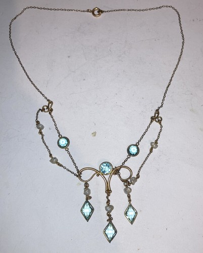 Schöne antike viktorianische edwardianische festoon Halskette karatarm oder goldgefüllt - Bild 12 von 13