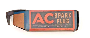 Vintage 86 AC Spark Plug BOX only Empty Made in Flint Michigan USA 1943