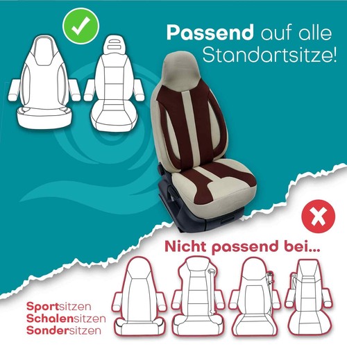 Fundas de asiento de autocaravana Pilot adecuadas para Dreamer D80 (beige-marrón) - Imagen 8 de 11