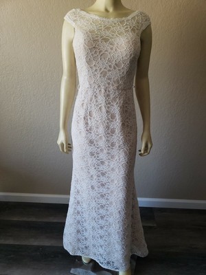 tan lace wedding dress